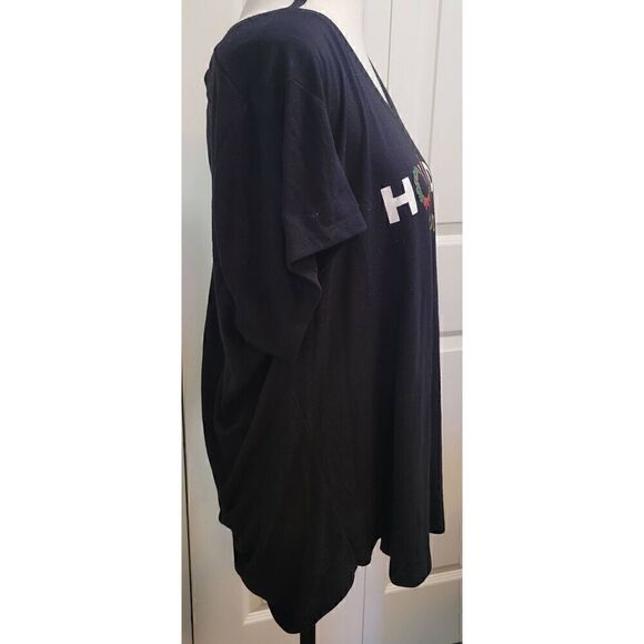 Apt 9 Holiday Cheer Vneck Tee Sz XL Black - Picture 2 of 5